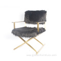 Jodi White and Black Sheepskin Chair